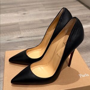 Elegant Black Leather Stiletto Heels